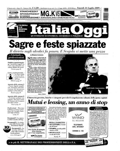 Italia oggi : quotidiano di economia finanza e politica